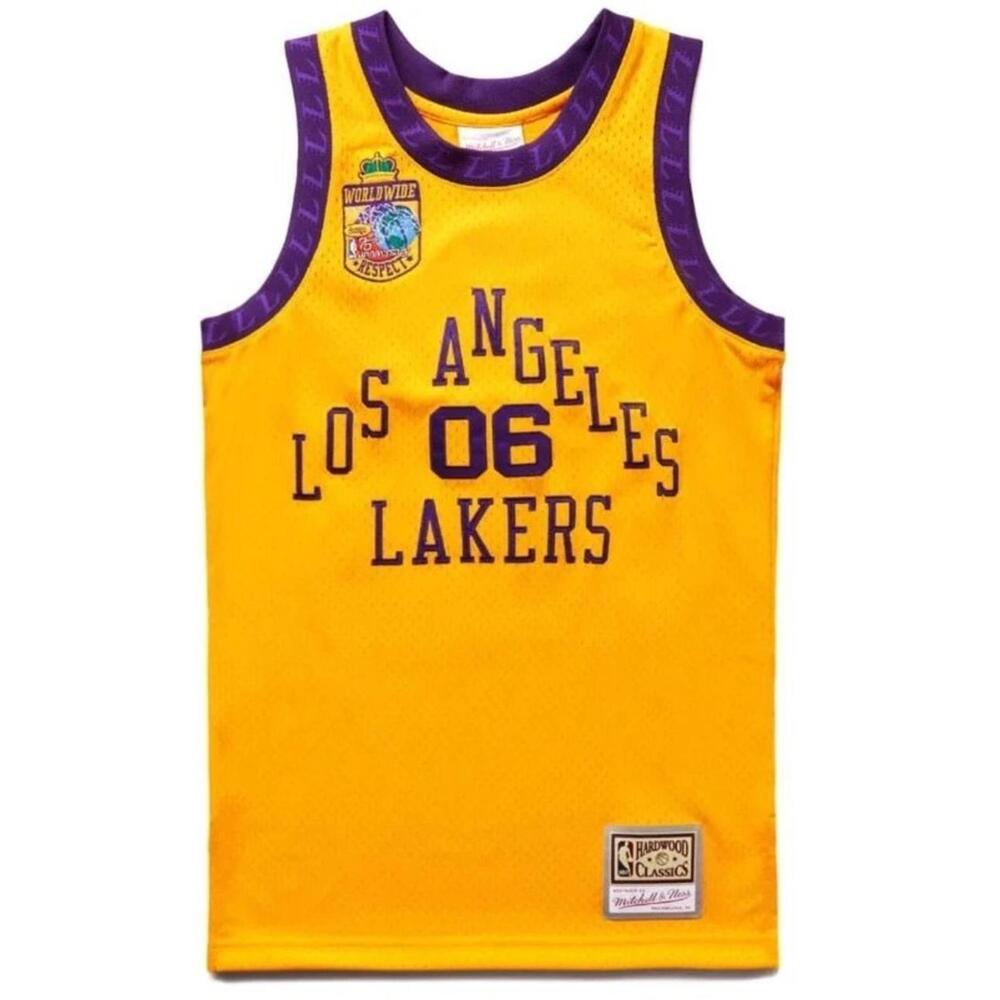 Bodega x Mitchell & Ness Lakers "Worldwide Respect" Jersey  Gold  Size XL  NWT